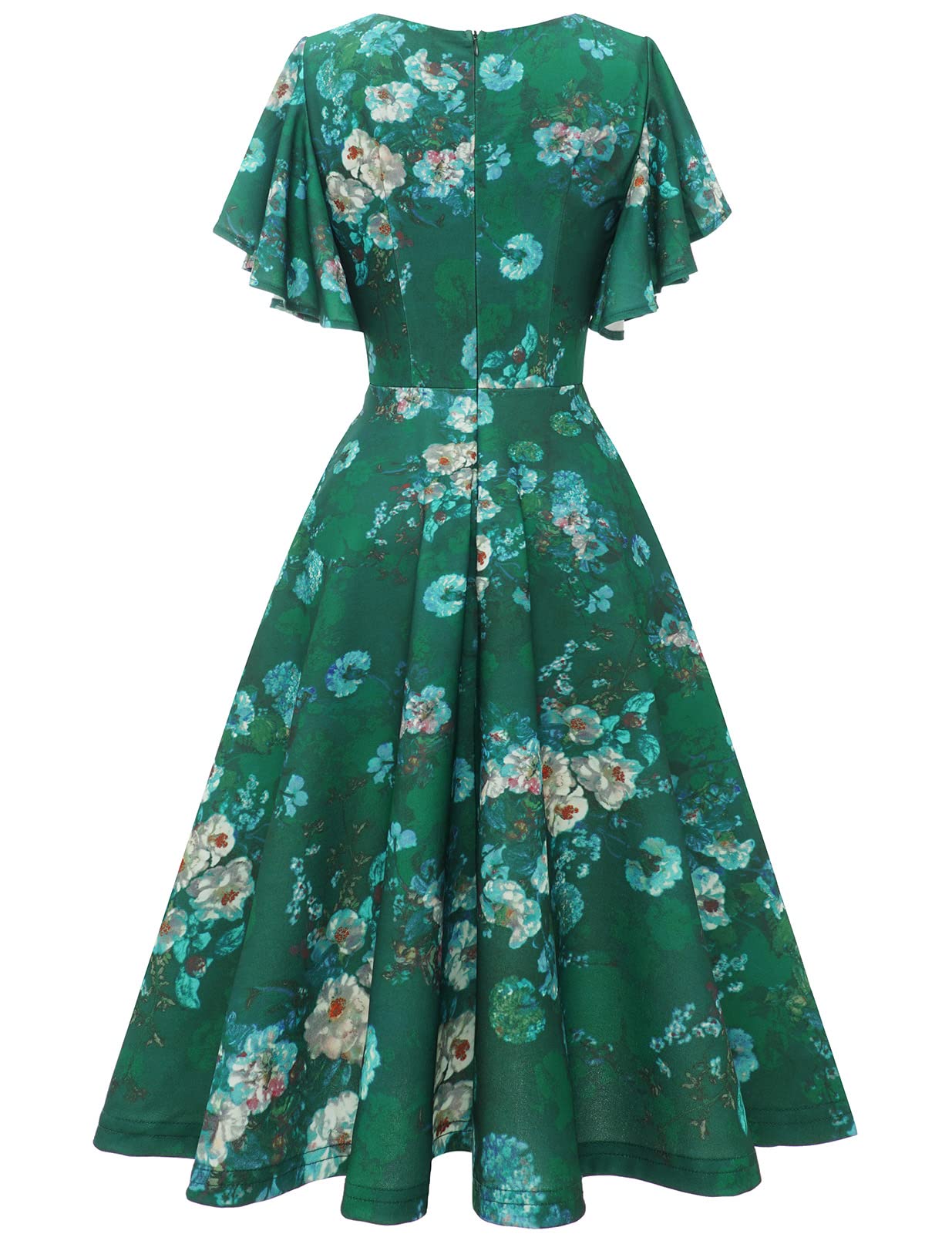 Snapklik.com : Women Aline Church Dresses For Teen, Fit Flare Skater Midi  Dress For JuniorStretchy Sun Dress For Church/Vacation/Work Green Flower L