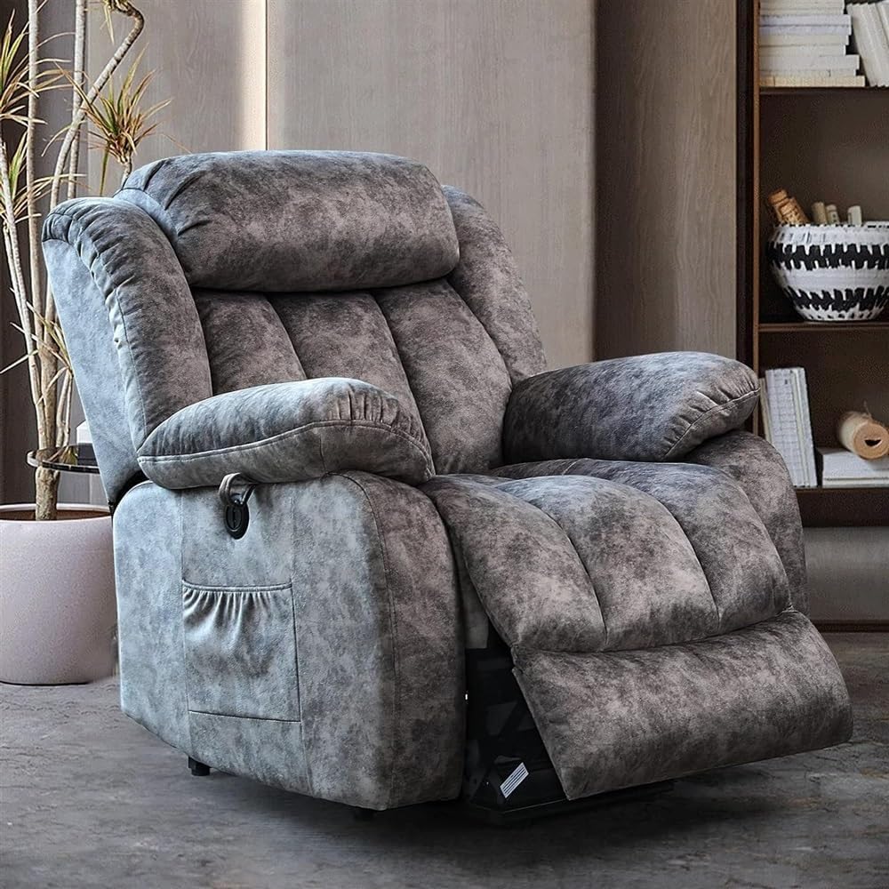 Lazy Boy Recliner Chair with USB Electric Power Lift, Massage and Heat Function - Home Theater Seating for Elderly in Bedroom - Living Room Chairs