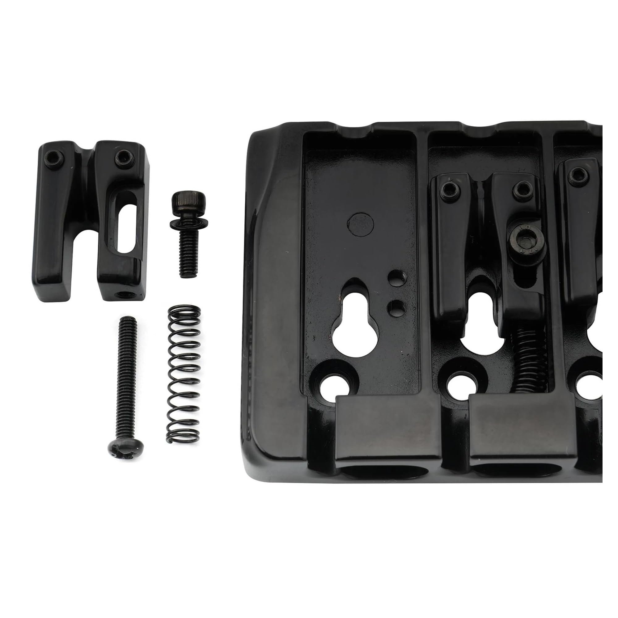 Accesorios Profesionales Puente Para Bajo De 4 Cuerdas De Zinc Duro Con Bloqueo De 19 Mm Puente De Guitarra Profesional(Bk)
