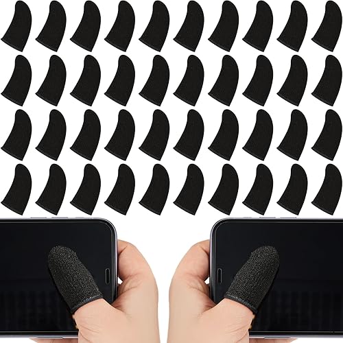 Jiuguva 120 Pcs Finger Sleeve for Gaming Anti Sweat Game Controller Thumb Sleeve Breathable Finger Covers Touchscreen Gaming Gloves for Mobile Phone