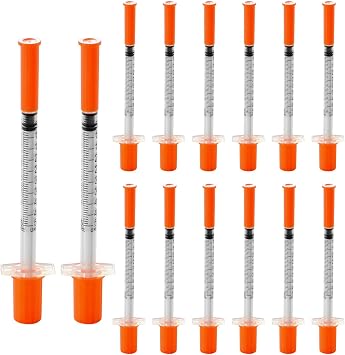 14 pack 1ml dispensing measuring tool with 31G 8mm long, Multiple Uses Laboratory Accessories, Individually Wrapped 1ml
