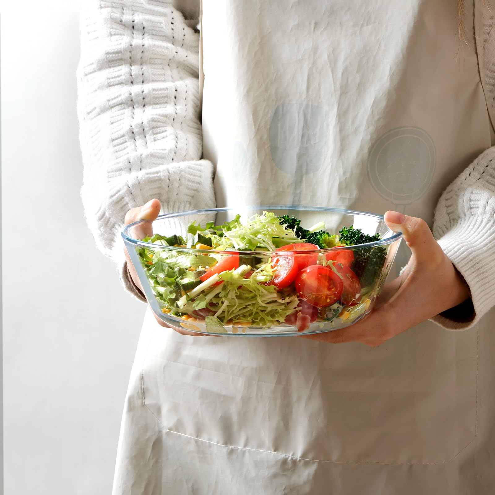 Amazon.com: NUTRIUPS 44oz Flat Bottom Tempered Glass Bowl, 8in