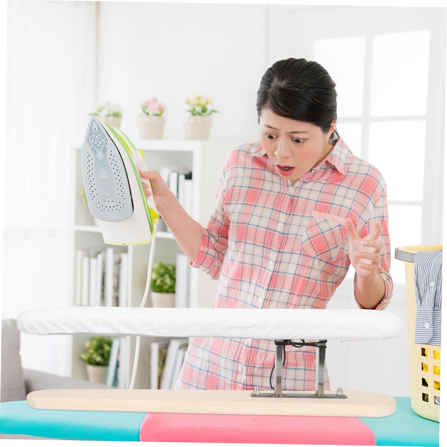 Compact Ironing Board Pad Stool Non-Slip Tabletop Ironing Board for Shirts Pants