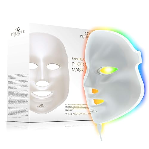 Miniatura 1 de Project E Beauty - Máscara facial LED de 7 colores para terapia de luz  Rutina de cuidado facial antienvejecimiento  Apriete la piel  Calma la