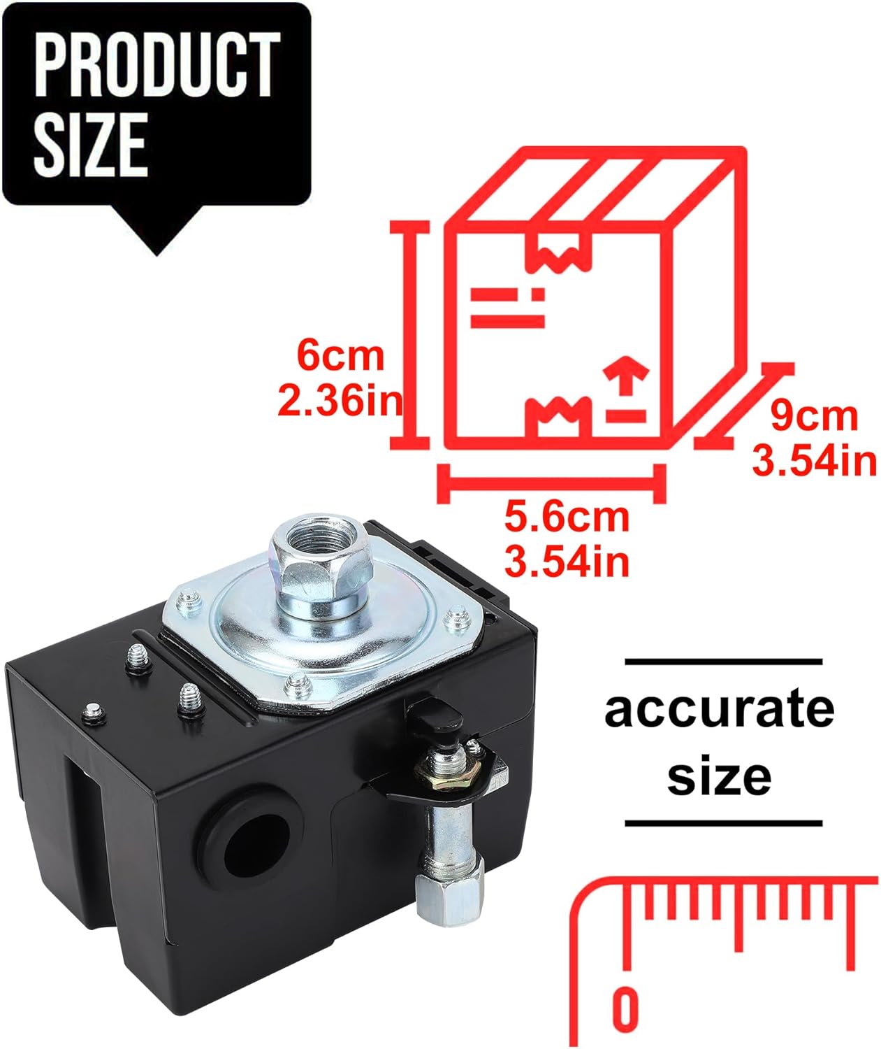 Air Compressor Pressure Switch, 95-125 Psi 240V 26A Heavy Duty Universal Pump Pressure Switch Control Valve,for Air Compressor Replaces Valve