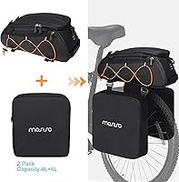Vista 2 de MOSISO Bolsa para Portabicicletas con 2 Alforjas Extraíbles, Bolsa de Mano Refrigeradora Impermeable para Maletero de Bicicleta con Almacenamiento