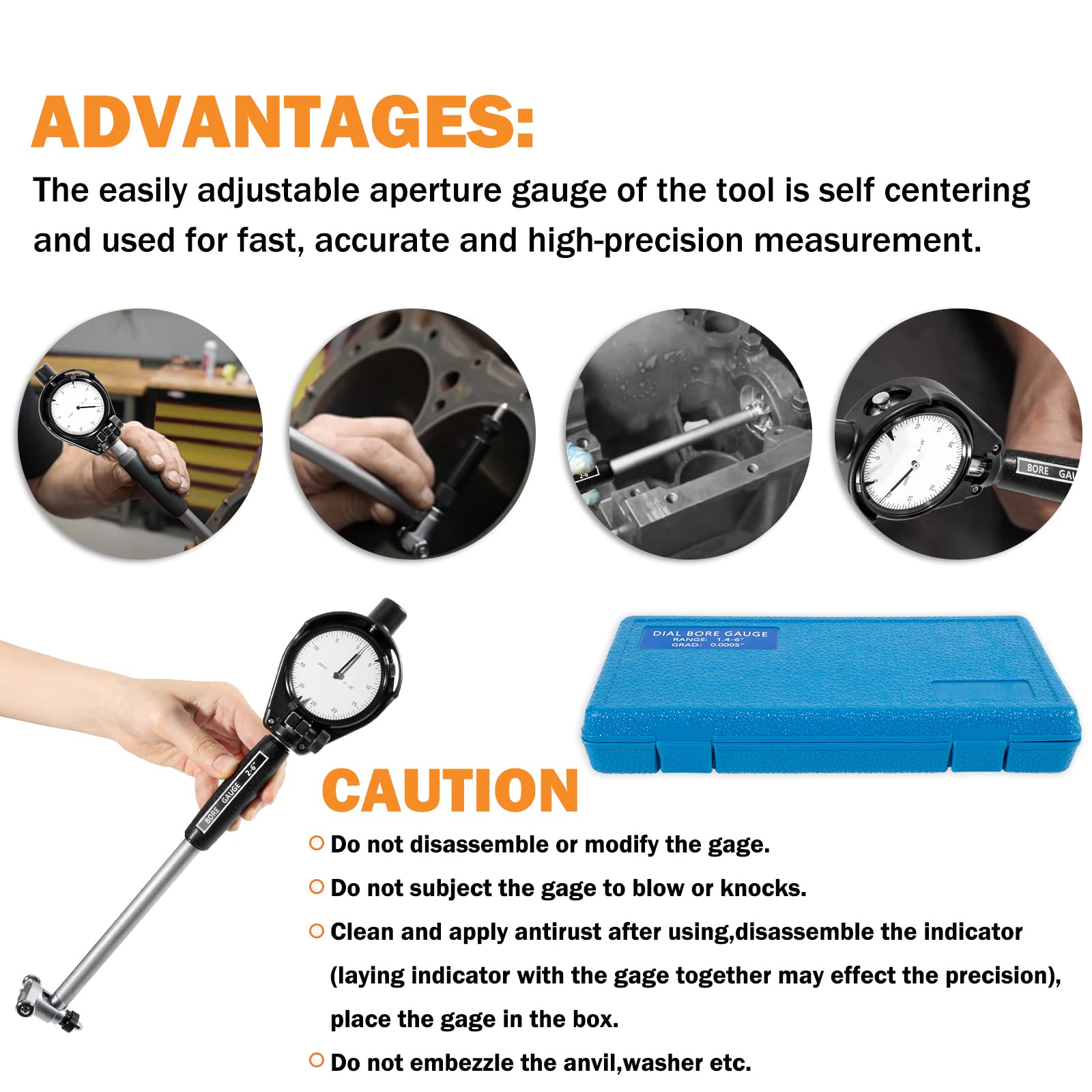 52-646-400-0 para kit de calibre de diámetro de esfera extensor, rango de 1.4 a 6 pulgadas, profundidad de medición de 9.5 pulgadas, calibre de diámetro de esfera de graduación de 0.000 pulgadas