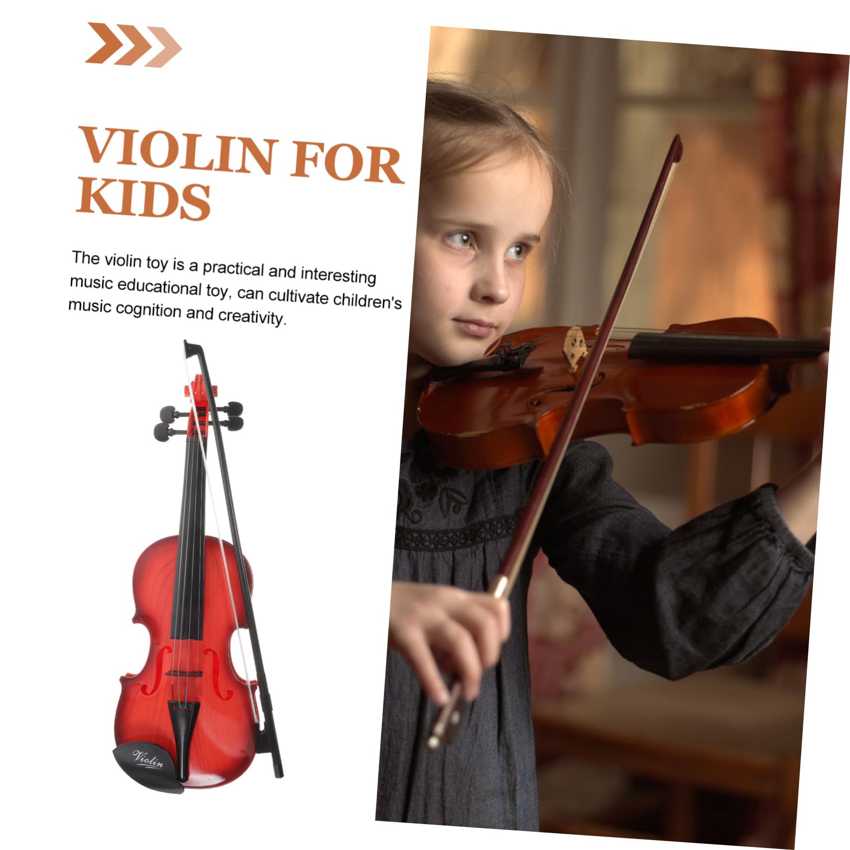 Violino Giocattolo Musicale per Bambini in Plastico, 1 Pezzo | Educazione Musicale e Compleanno, Forma di Violino Piccola e Delicata, Decorazioni Scuola