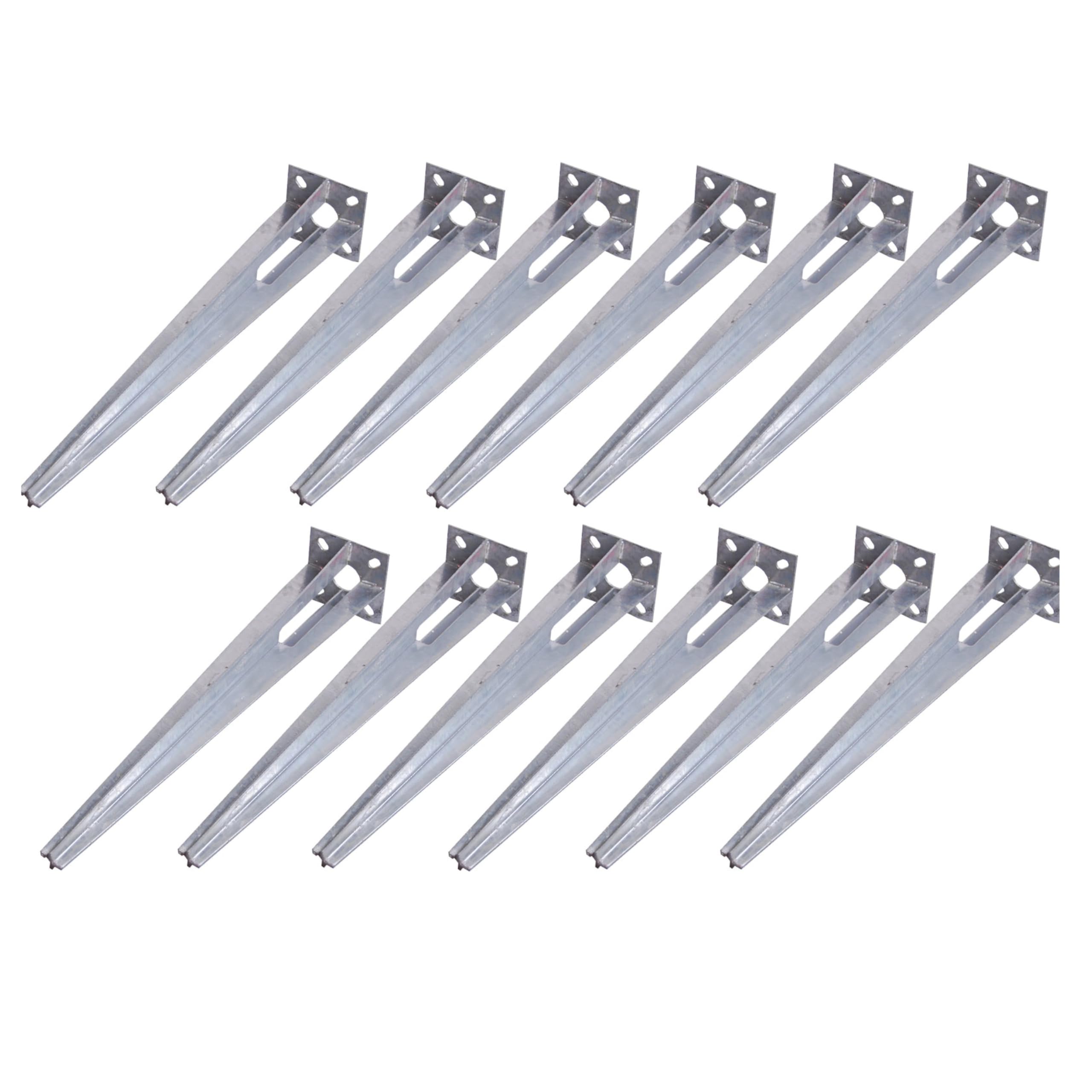 Baumarktplus 12x Bodenhülse Einschlaghülse für Ø 34 mm Zaunpfosten Einschlagbodenhülse 50 cm Länge Zaunpfahl Bodeneinschlaghülse Pfosten verzinkt Aufnahme 100 x 100 mm