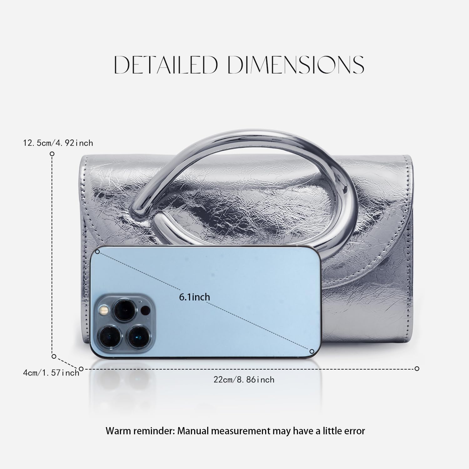 CARIEDO Flip Envelope Clutch for Women -Metal Handle Shoulder Crossbody Purse for Wedding Party - Image 4