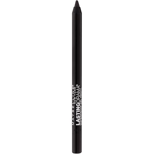 Maybelline New York Eyestudio Duradero Drama Lápiz de gel impermeable para maquillaje, ónix elegante, 2 unidades