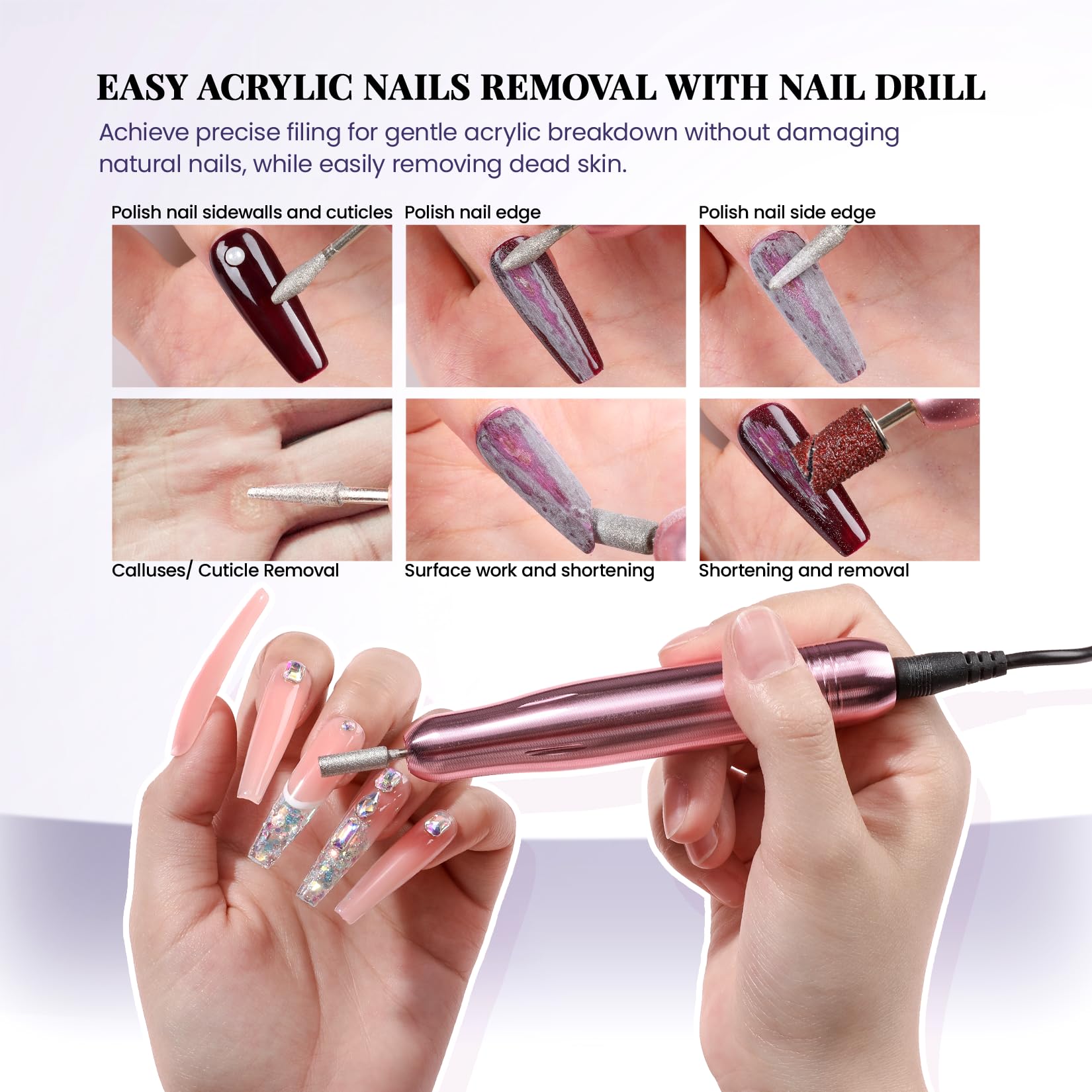 Kit de uñas acrílicas para principiantes: juego completo con polvo acrílico de 24 colores y líquido de larga duración, secado rápido y duradero para manicura de uñas con taladro de uñas y 4