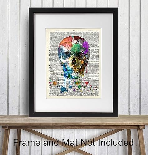 Miniatura 2 de Skull Decor - Skull Wall Decor - Graffiti Skull Wall Art - Gothic Decorations - Goth Wall Art - Grunge Posters Room Decor - Trippy Wall Art - Skull