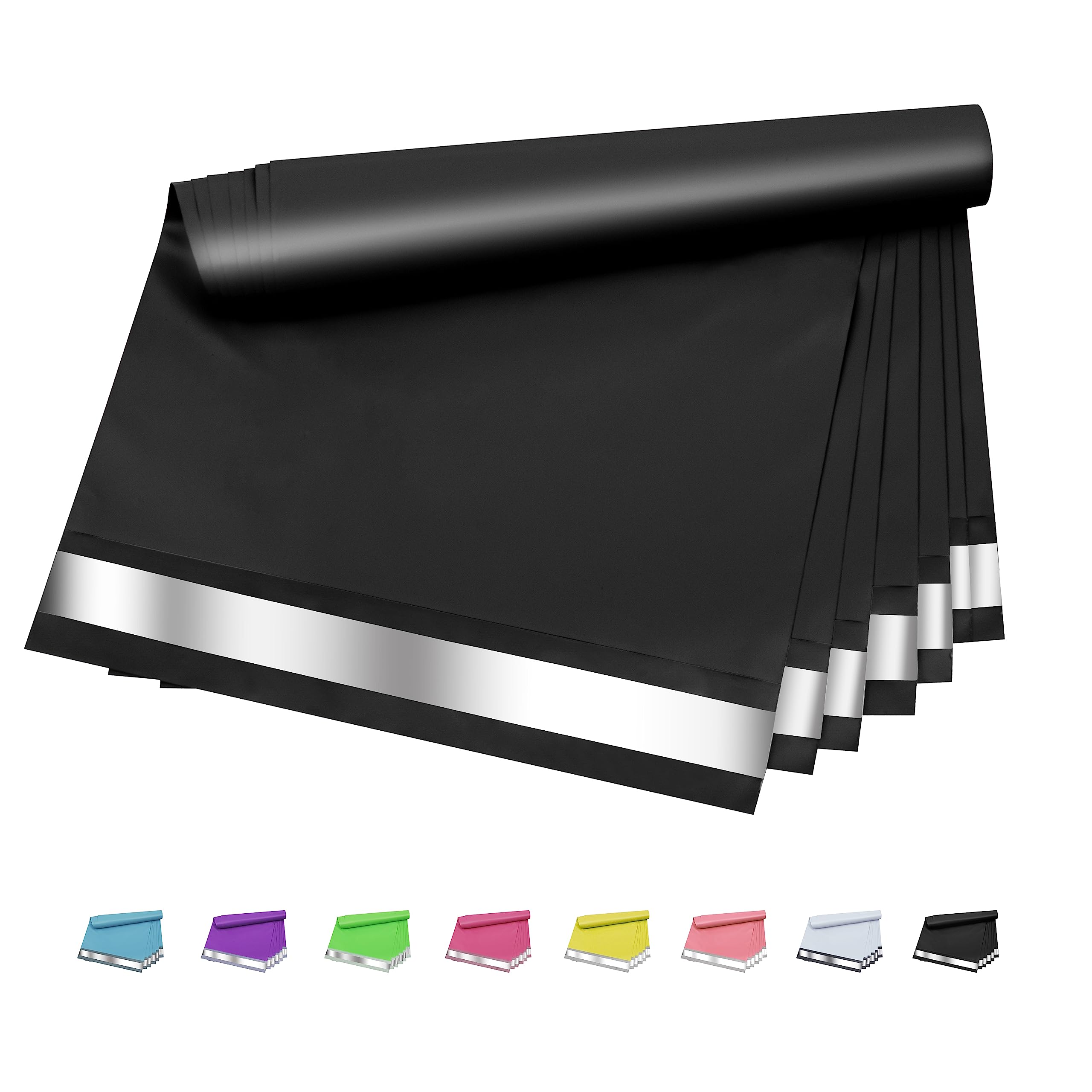 Poly-Versandtaschen – 30.5x39.4 cm, 50 Stück, schwarze Versandtaschen mit 2.4 mm Dicke, Privatsphäre-geschützte, selbstklebende Verpackungsbeutel für kleine Unternehmen