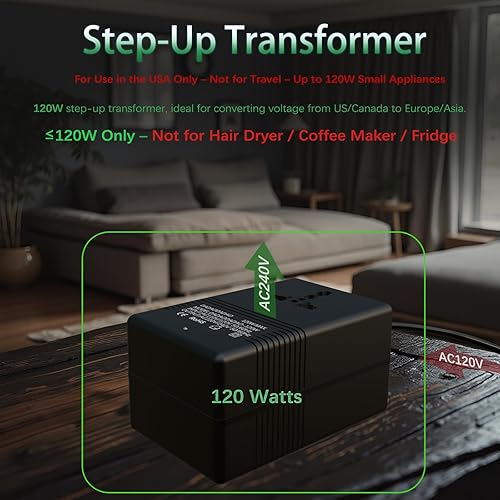 Miniatura 5 de 120 vatios, convertidor de voltaje de 110 V a 220 V, convertidor de voltaje de 110 a 220, transformador de paso ascendente de 110 V a 220 V,