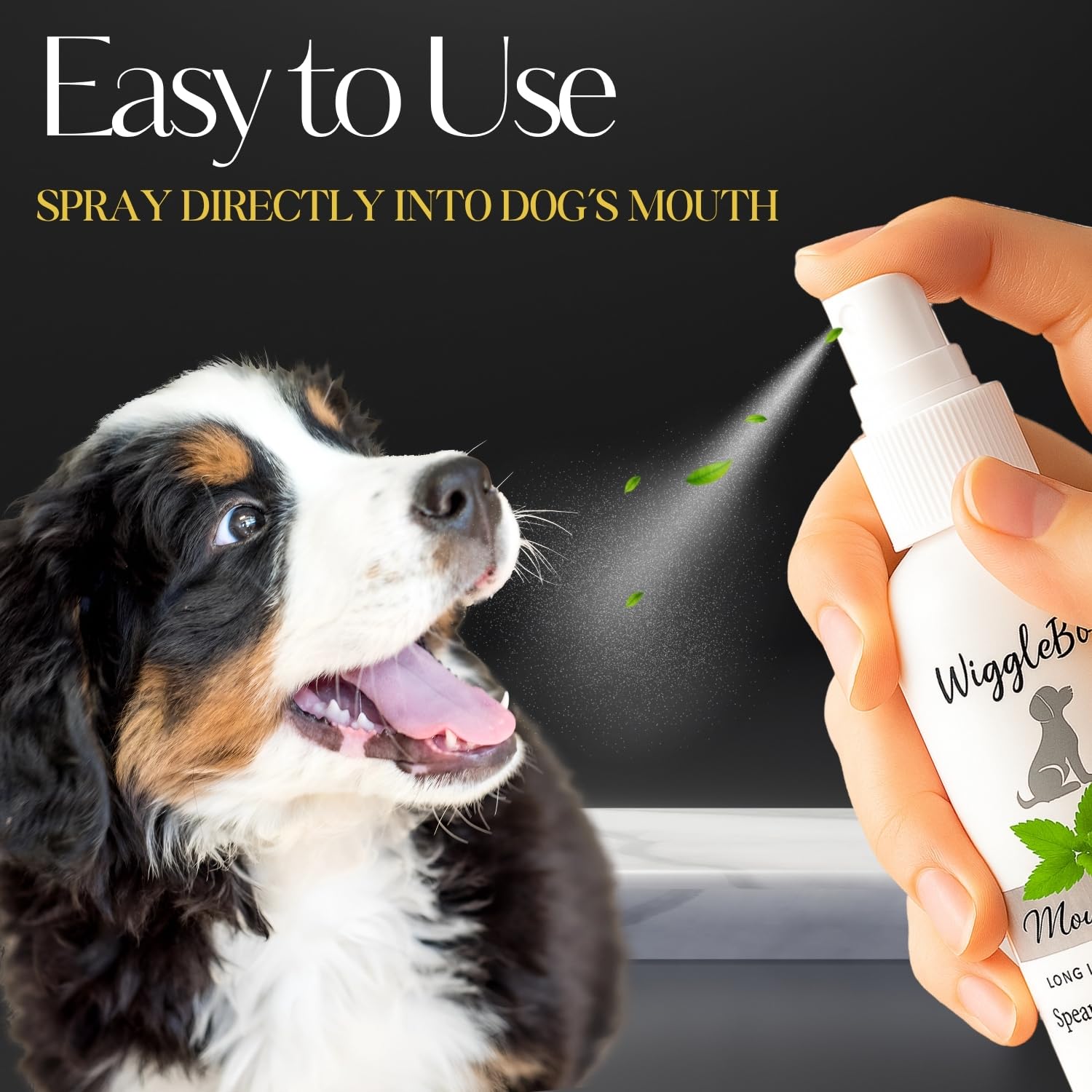 WiggleBoo Dog Mouth Spray | Clove, Cardamom & Peppermint Oral Spray for Dogs & Cats | Brush-Free Dental Care | Fresh Breath, Reduces Plaque & Tartar, Healthy Gums | Easy Daily Oral Hygiene (100ml) 2