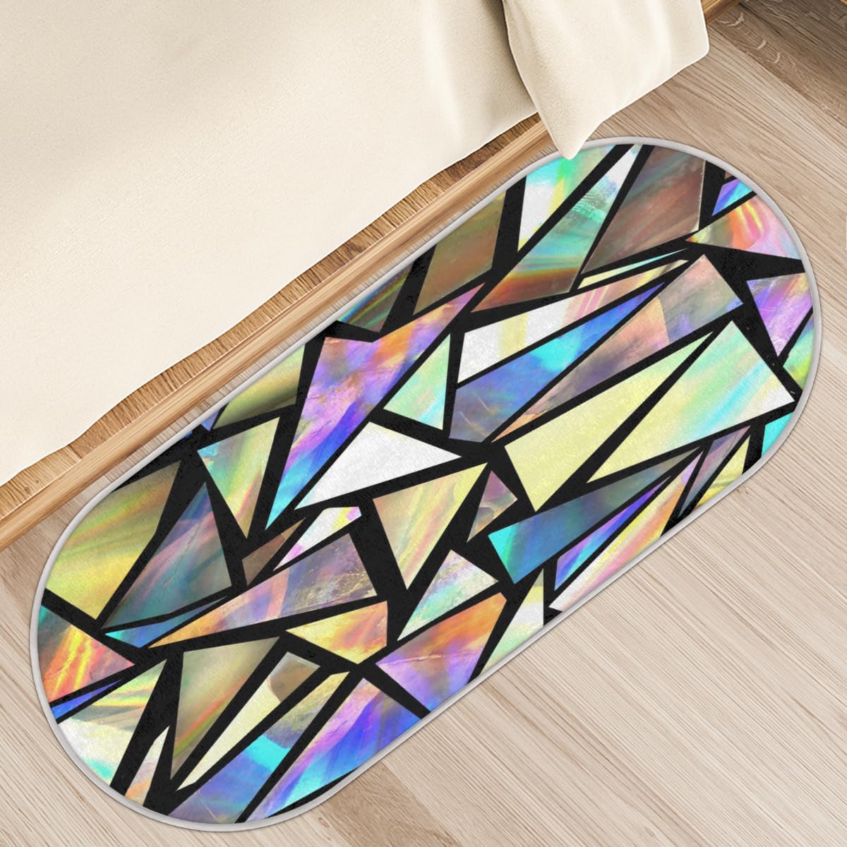 Tapis à poils longs épais et géométrique pour maison élégante