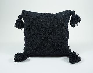 Coussin décoratif laine noir