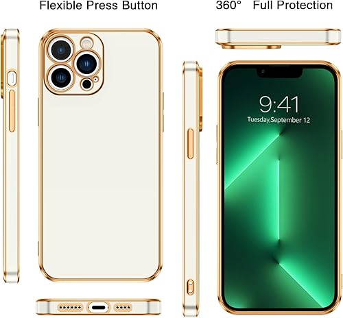 Miniatura 6 de BENTOBEN Funda para iPhone 13 Pro Max con correa de pulsera, delgada, de lujo, galvanizada, para mujeres, hombres y niñas, funda protectora suave