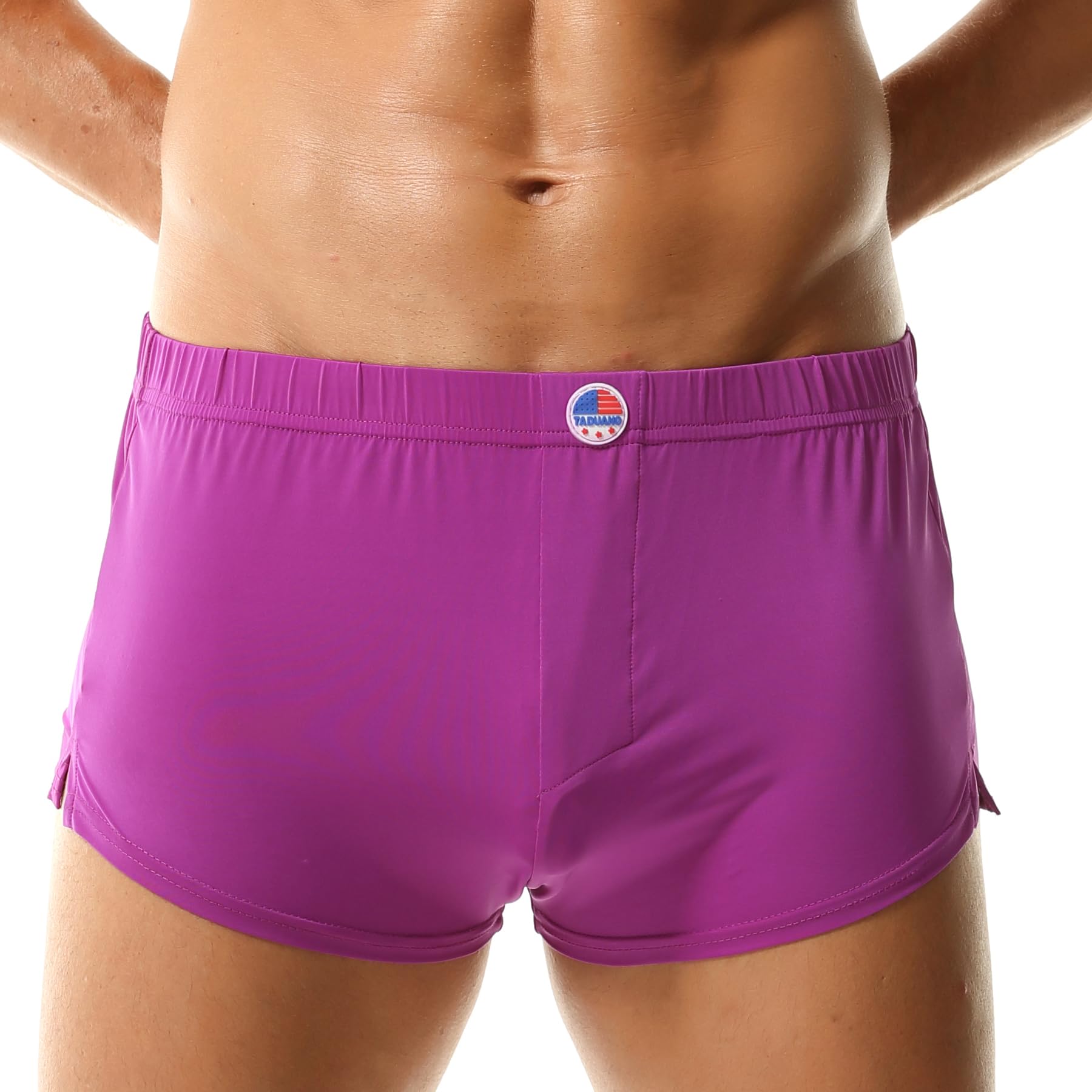 Taduano Men's Purple Underwear Boxer Trunks Short Low Rise Cut Fashion Sports Style Booty Thin Stretchy
