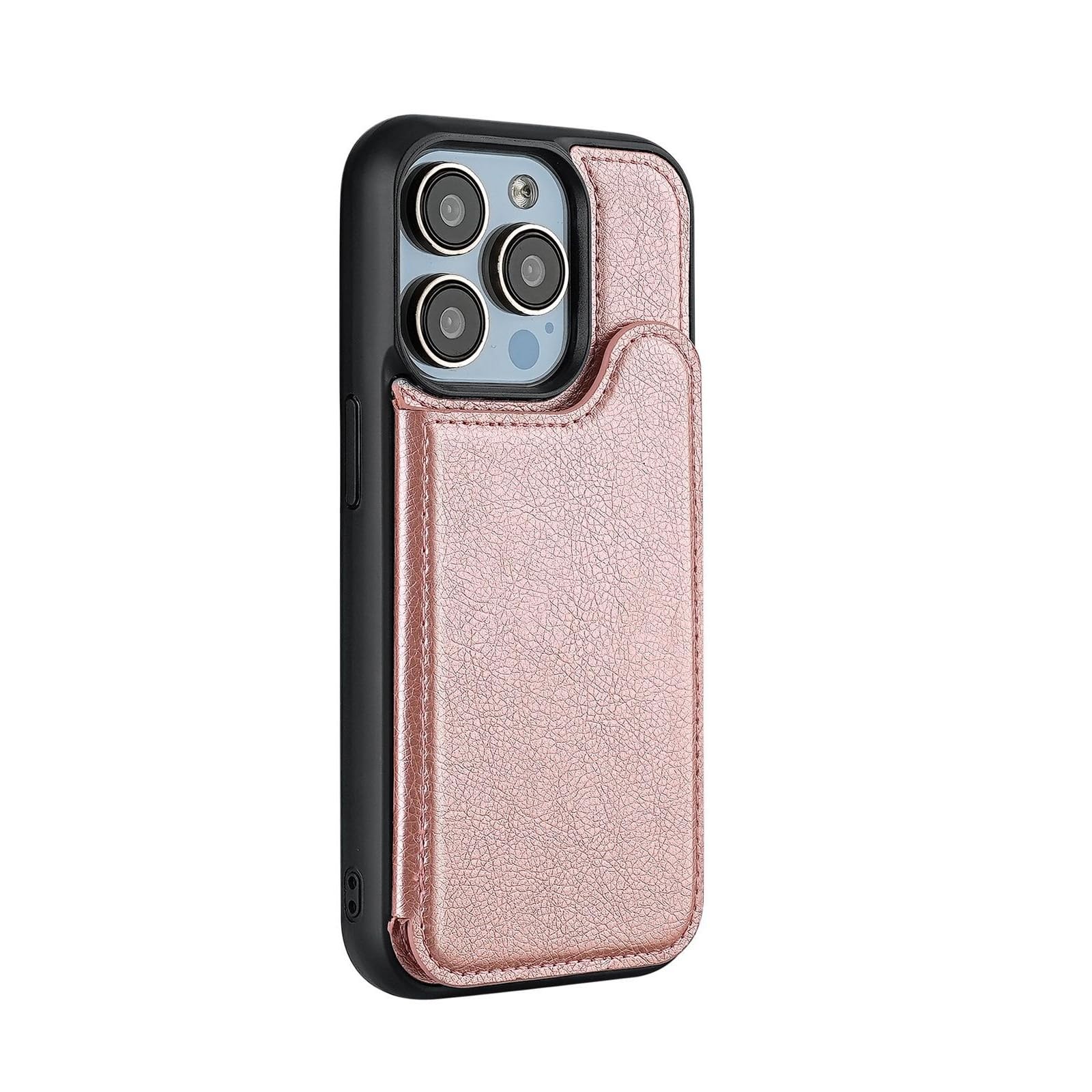 Étui iPhone 16 Plus magnétique rose en finition haut de gamme avec porte-cartes