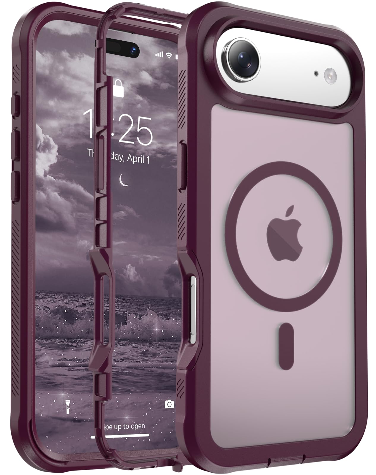 jaroco Magnetic for iPhone Air Case Heavy Duty Protection Wine Red