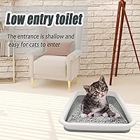 Vista 4 de Caja de arena plegable para gatos pequeña, 14.6 x 10.6 x 4.8 pulgadas, abierta, impermeable, de entrada baja, bandeja para orinal para gatitos