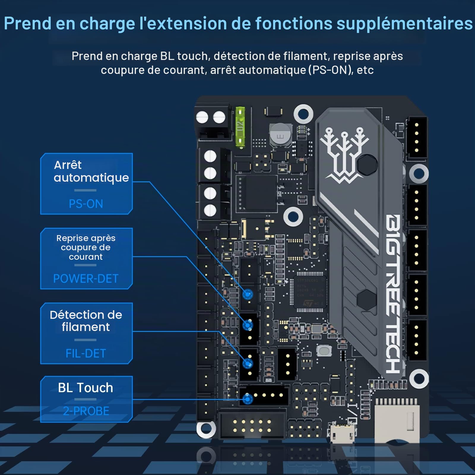 BIGTREETECH SKR Mini carte de contrôle E3 V3.0 + TFT35 E3 V3.0.1 Écran tactile 32 bits Carte silencieuse intégrée avec pilote pas à pas TMC2209 UART compatible avec imprimante 3D Ender 3/5 Ender 3