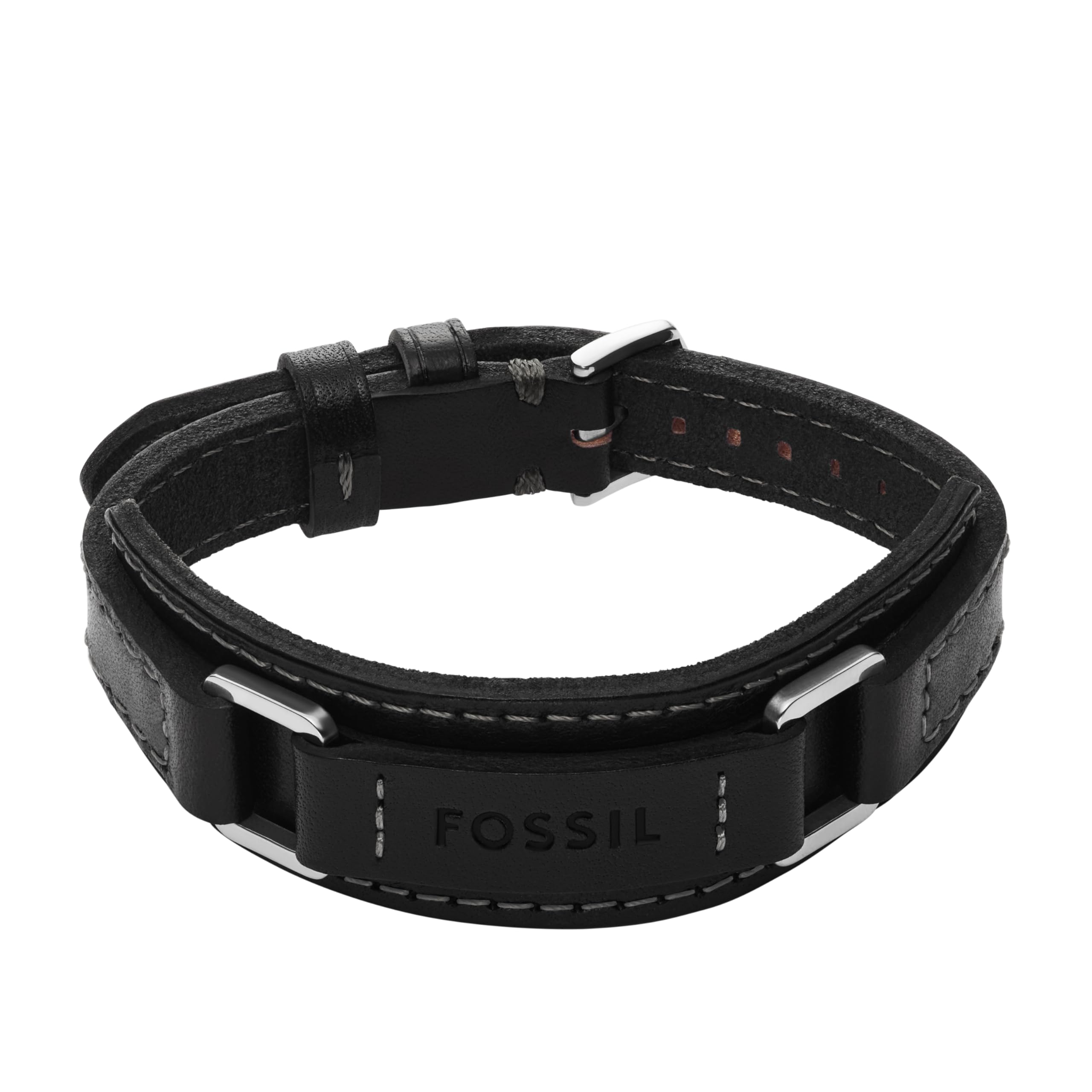 Fossil Men's All Stacked Up Leather Bracelet