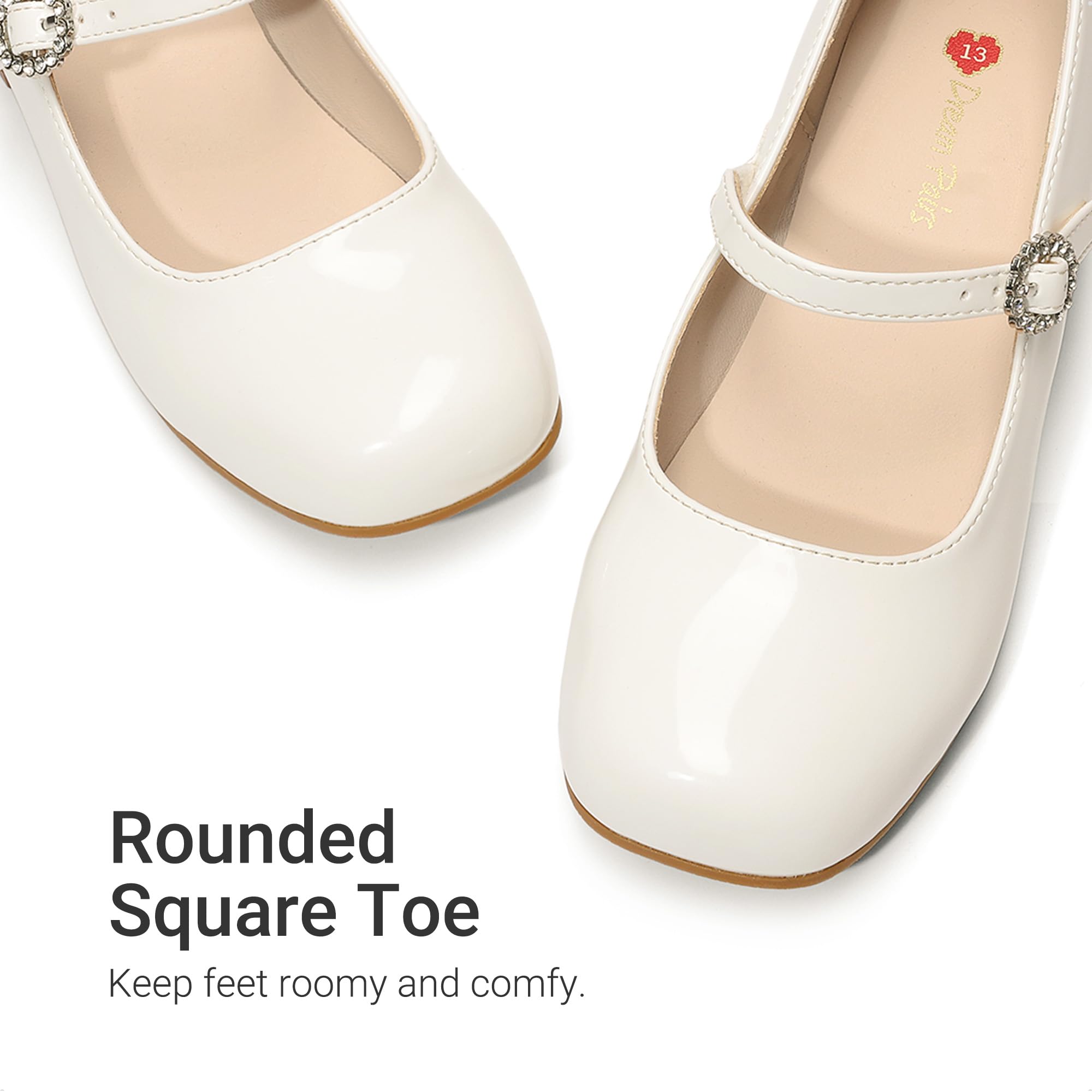 DREAM PAIRS Zapatos de Vestir para Niñas Mary Jane con Tacones Bajos Bombas de Flores para Bodas y Fiestas de Prom para Niños/Adolescentes