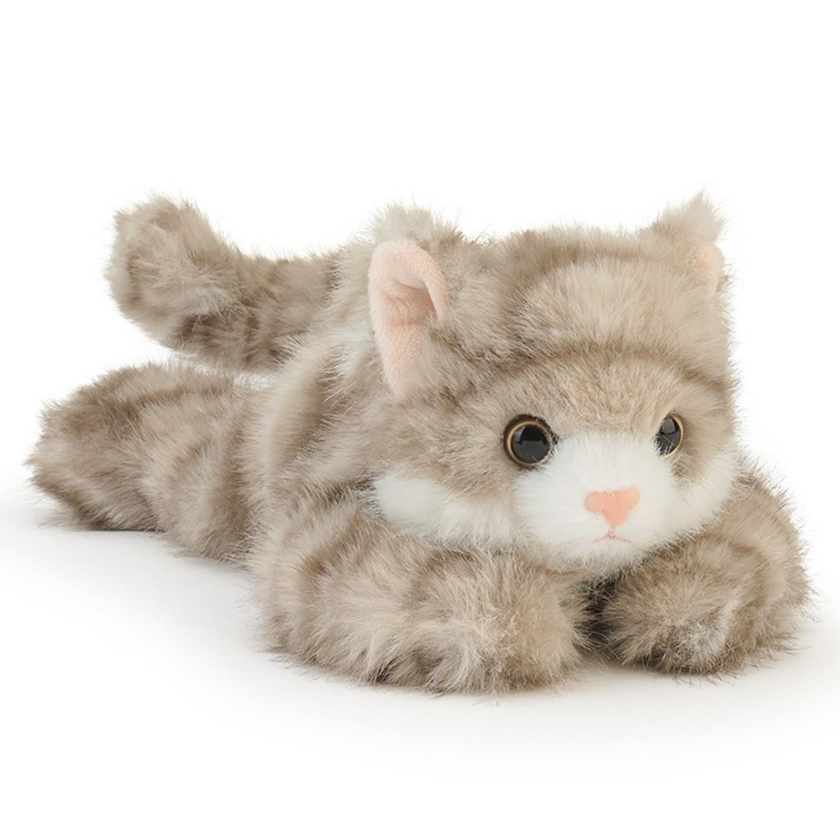 ZUXUCUVU Plush Cat Soft Tabby Stuffed Animal Toys Mini Kitten Pocket-Size Dolls 8 Inches (Grey)