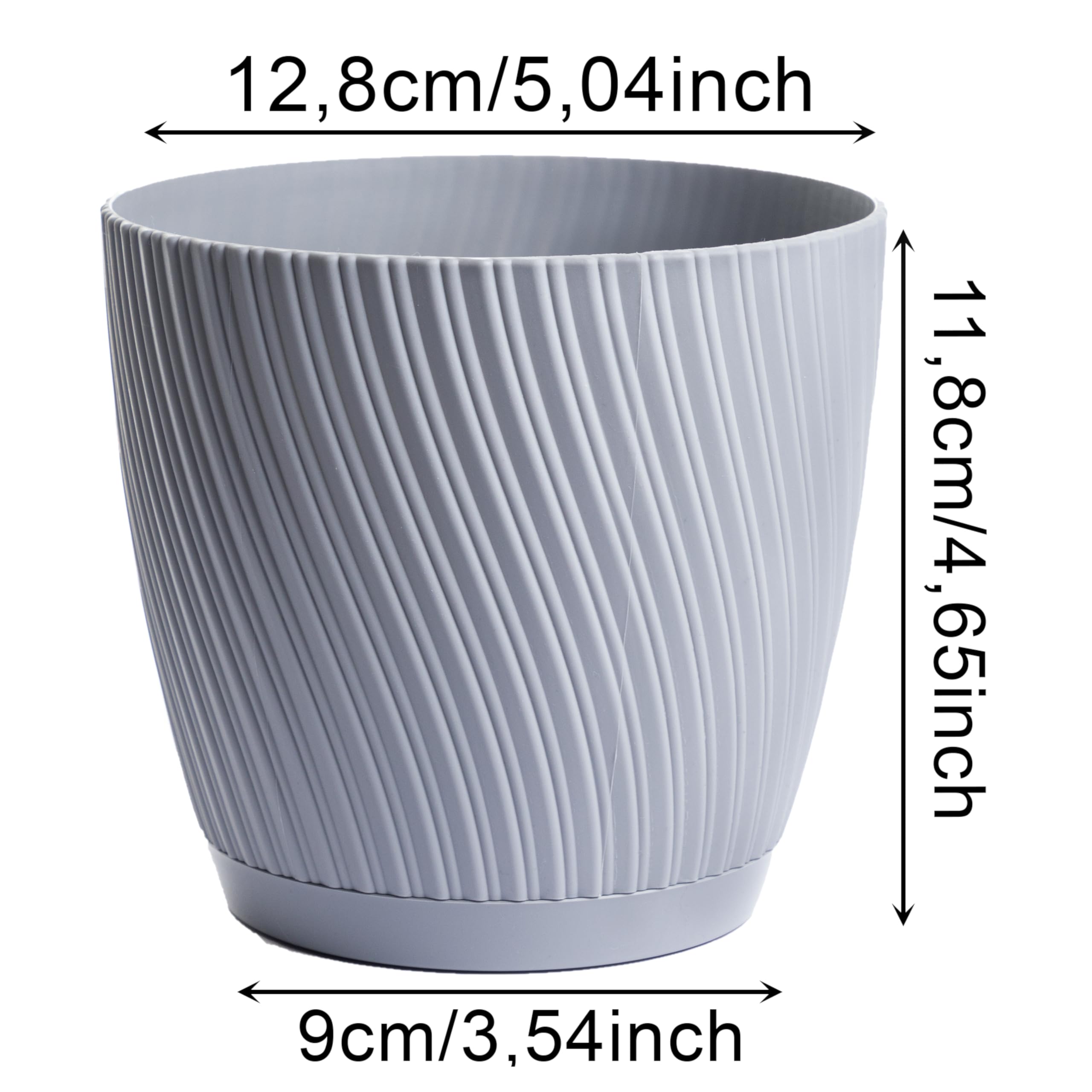 Home Garden Ornaments Plant Pots Indoor, Set of 2 with Drainage & Saucer Swing Indoor Plant Pot - Image 3