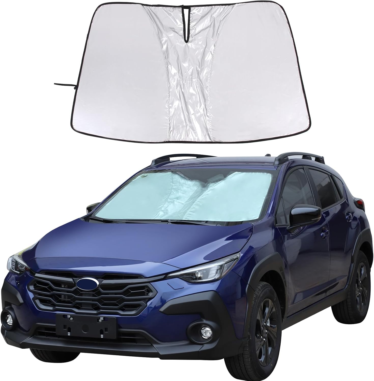 Aunginsy Front Windshield Sunshade Compatible with Subaru Crosstrek GU 2024 2025 Windshield Sunshades Foldable Reflective Sun Visor for UV Rays & Sun Heat Protector Car Cool Black Interior Accessories