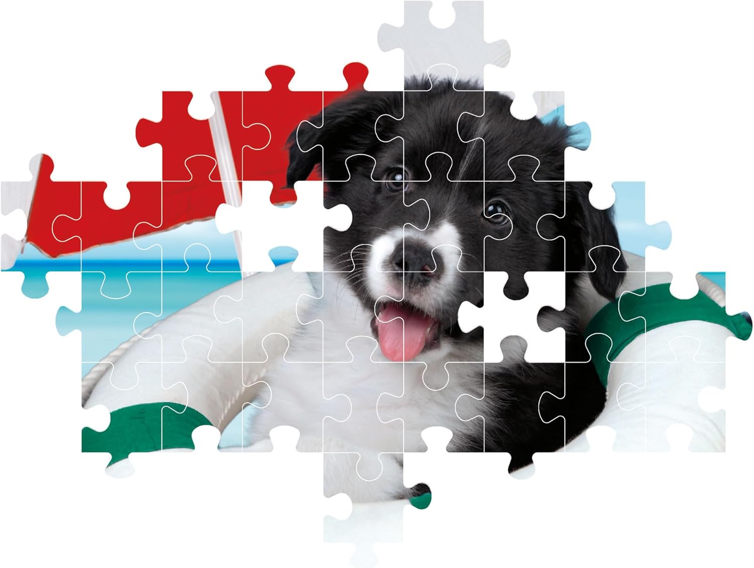 Clementoni - Supercolor Sunny Beach-104 Pieces Children 6 Years, Puzzle Dog, Animals, Made in Italy, Multicoloured, 25767