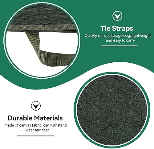 Miniatura 8 de Bolsa enrollable para herramientas, bolsas de lona resistente, bolsa de almacenamiento de herramientas para bonsái con 10 bolsillos para jardín,