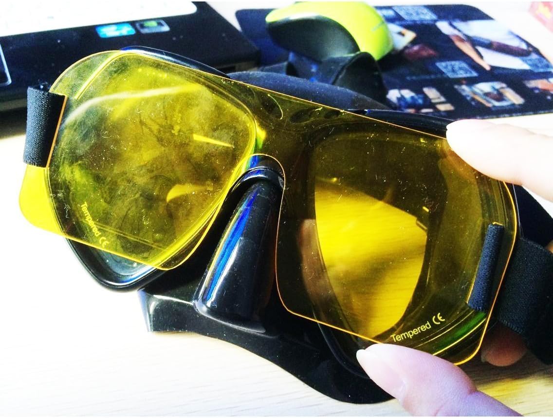 Merlin Light Yellow Fluorescence Filter Fluorodiving Mask & Strap Yellow (Barrier) Filter for Scuba Dichroic Filter Dive Mask Match Underwater Video Lights