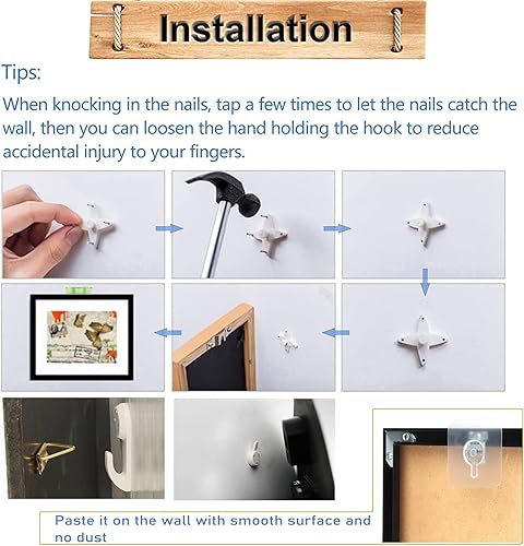 Miniatura 4 de Accesorios para marcos de fotos, ganchos invisibles, sin rastro, gancho para pared dura, para paneles de yeso, ganchos de fotos, pintura artística,