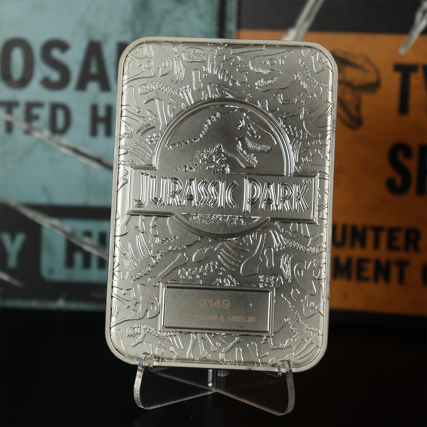 Fanattik Jurassic Park Gate Silver Limited Edition Collectable Ingot, UV-JP122S