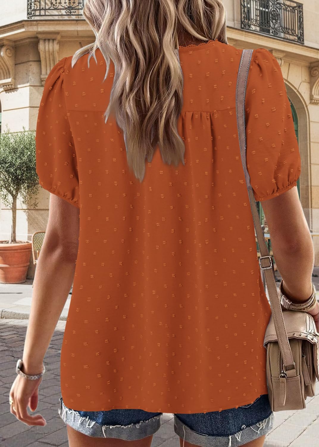 BETTE BOUTIK Women Boho Tops Short Sleeve Summer Flowy Shirts Dressy Casual Loose Trendy Blouses - Image 5