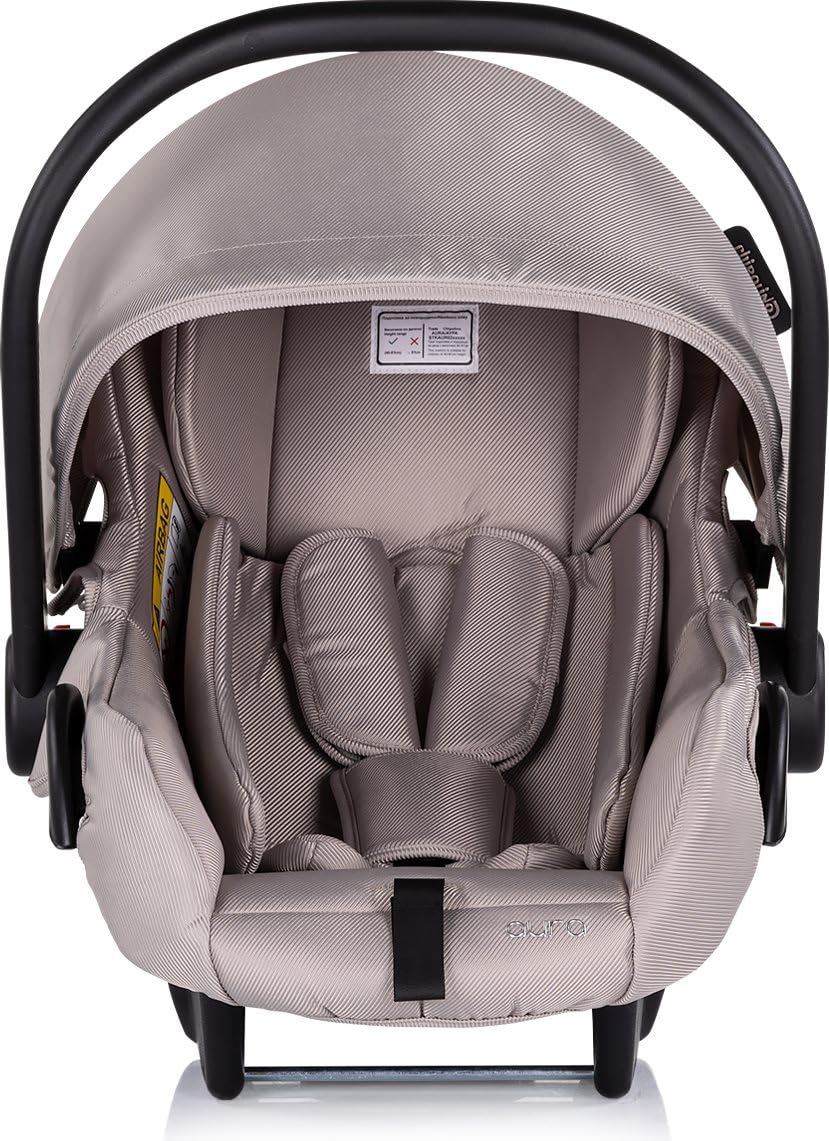 Chipolino Babyschale i-Size Aura (40-85cm) Gruppe 0+, Griff verstellbar, Gurt hellbraun