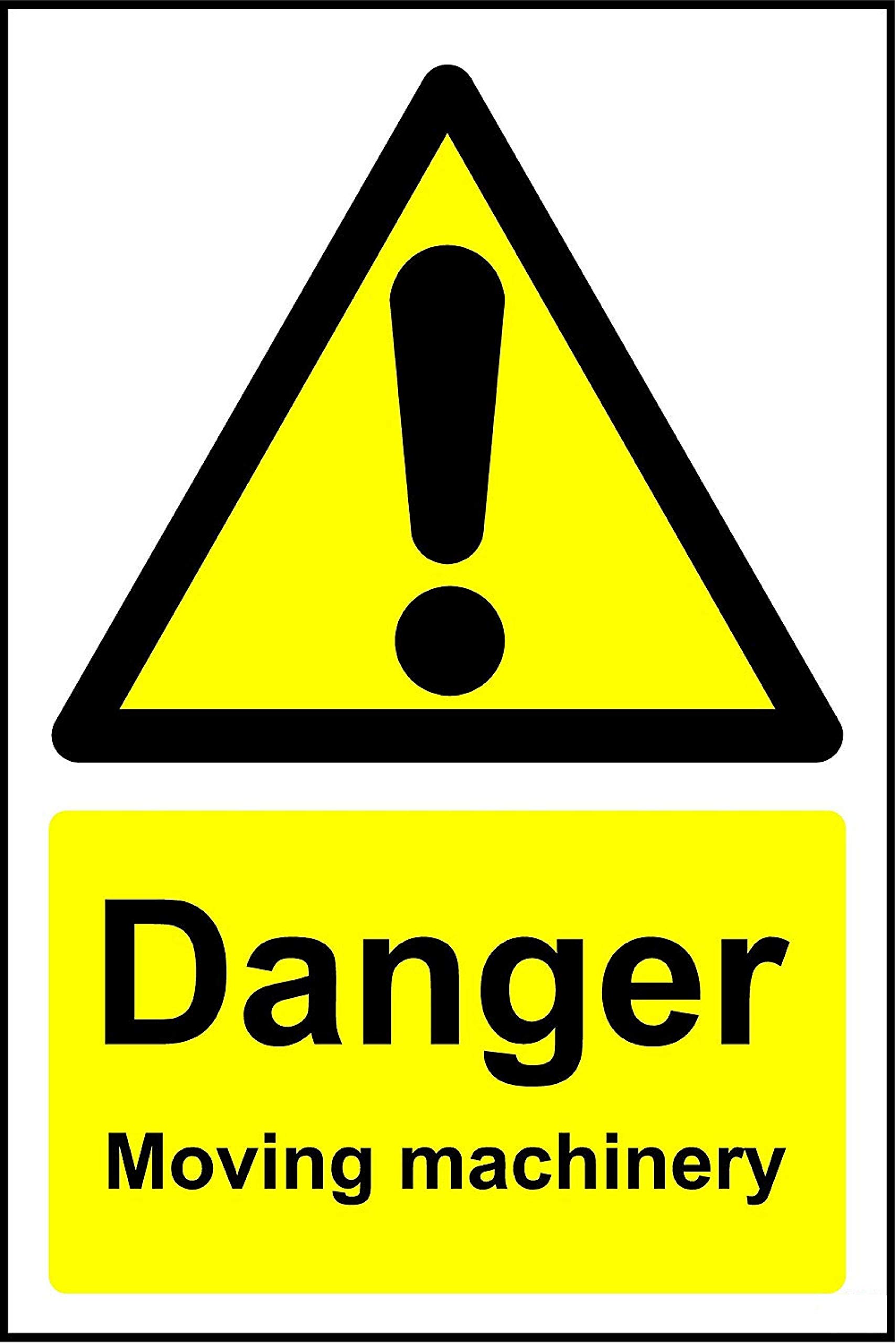 Kpcm Display Ltd Danger Moving Machinery Safety Sign - 1.2Mm Rigid Plastic 200Mm X 150Mm