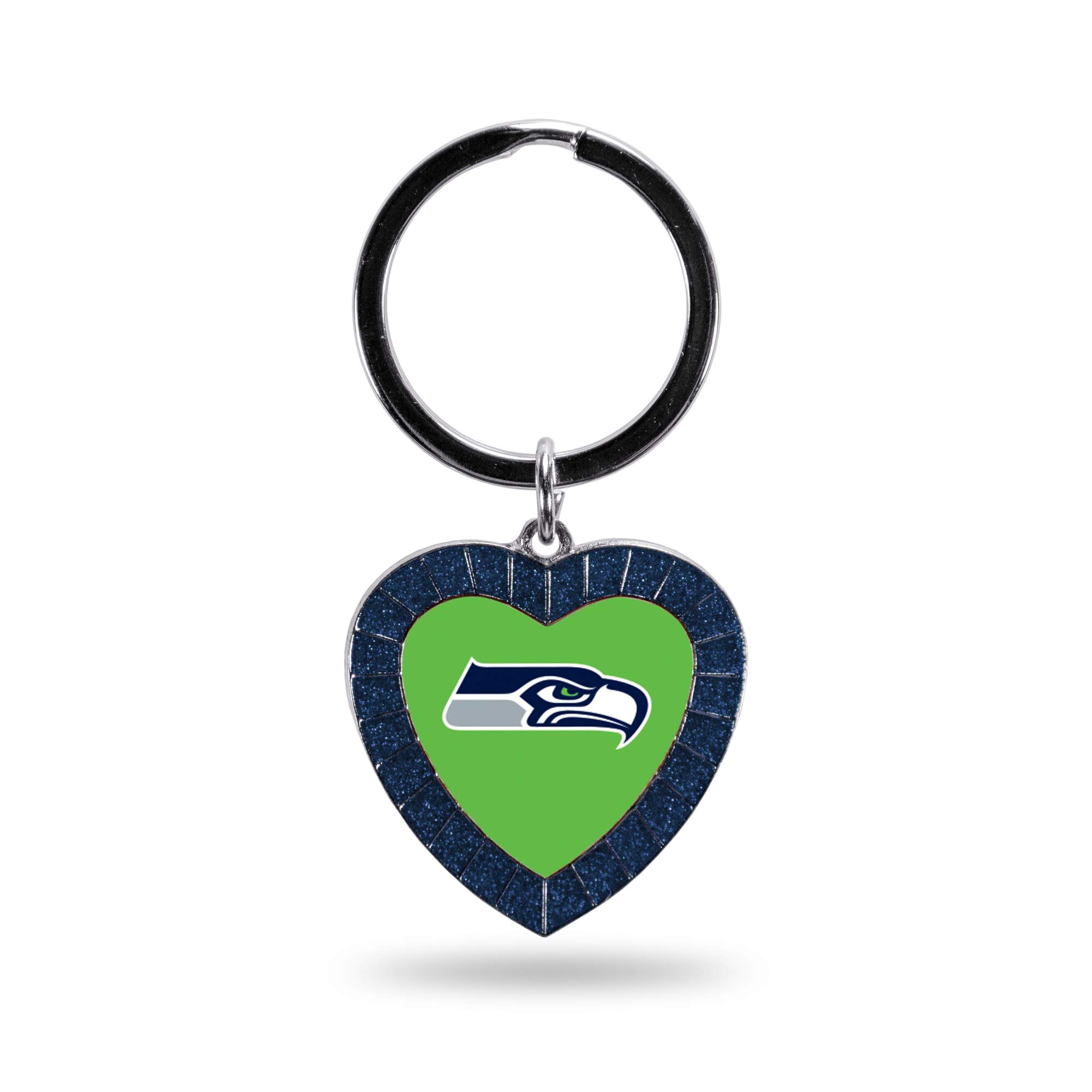 Rico Industries NFL Football Rhinestone Heart Keychain - Great Accessory