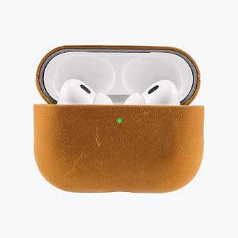 Crazy Horse Leather Case for AirPods PRO 3, Heritage Mustard
