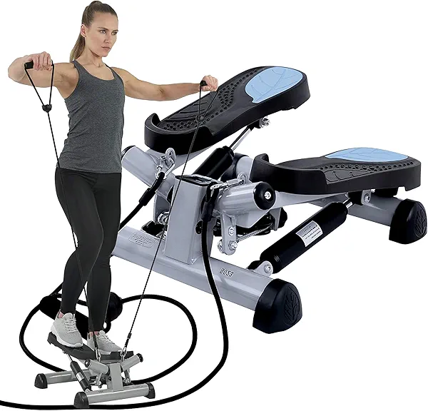 Efitment Mini Stepper Steppers for Exercise at Home Stair Step Cardio Thigh Master Workout Equipment Fitness Pedal Exerciser Non-Slip Pedals with Resistance Bands LCD Digital Monitor Climber - S023