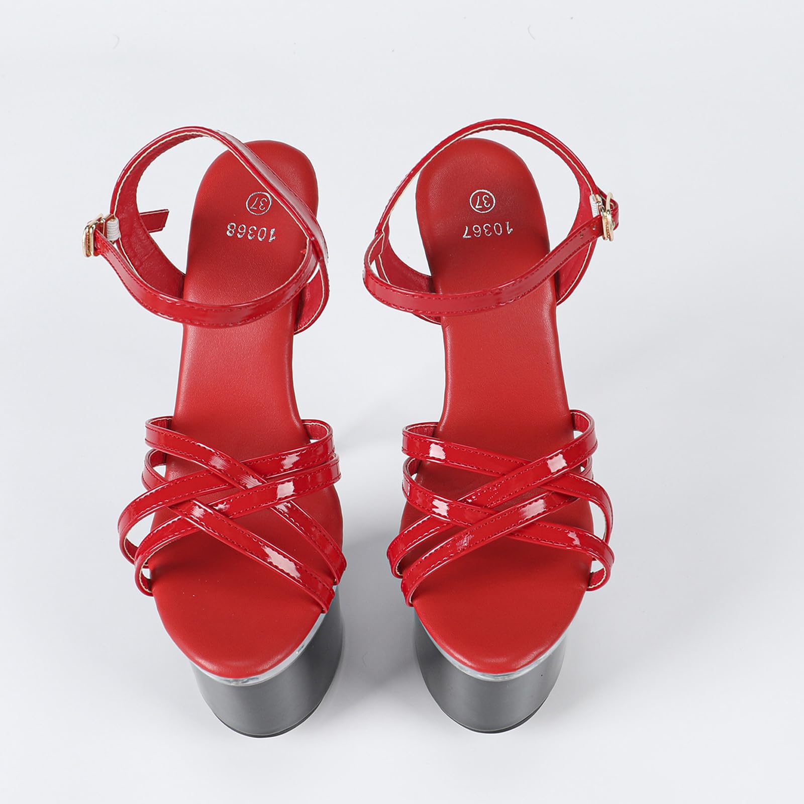 Décolleté da Donna Peep-Toe con Cinturino alla Caviglia | Sandali con Plateau e Tacco vertiginoso da 17 cm, Ideali per Discoteca e addii al Nubilato