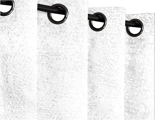 Miniatura 2 de Safdie & Co. Cortina Jaquard Panel 2Pk 84L Ultimate Blackout Blanco