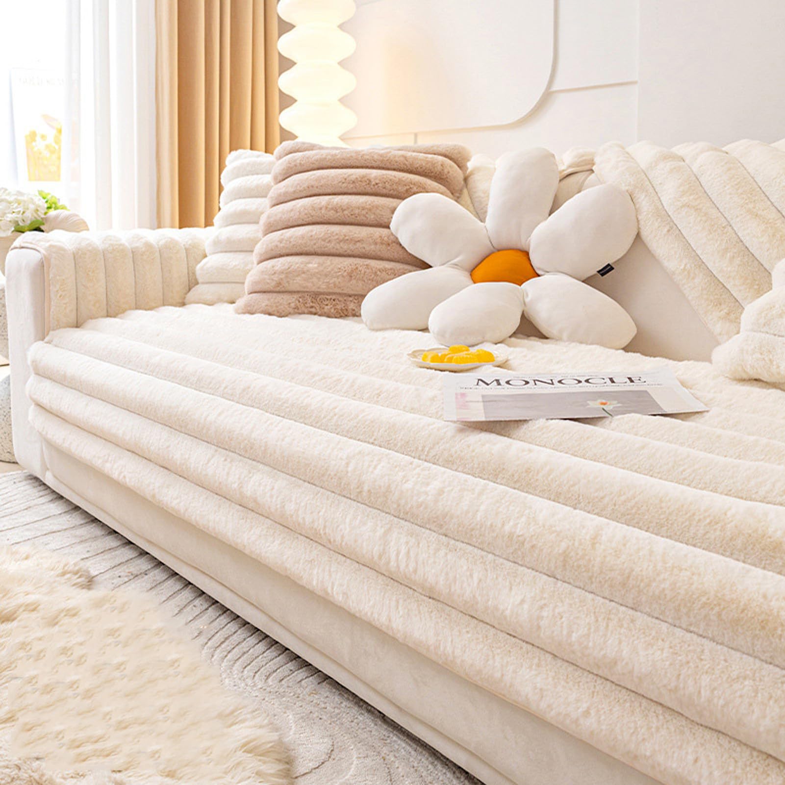 Housses de coussin de canapé en forme de L pour salon chaleureux