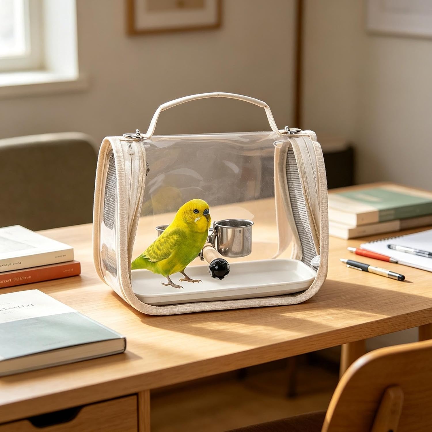 Bird Carrier Bird Transport Bag with Perch | Parakeet Carrier Bag for Conure Cockatoo Parrot Cockatiel Outdoor Road Trip Vacation Travel Camping