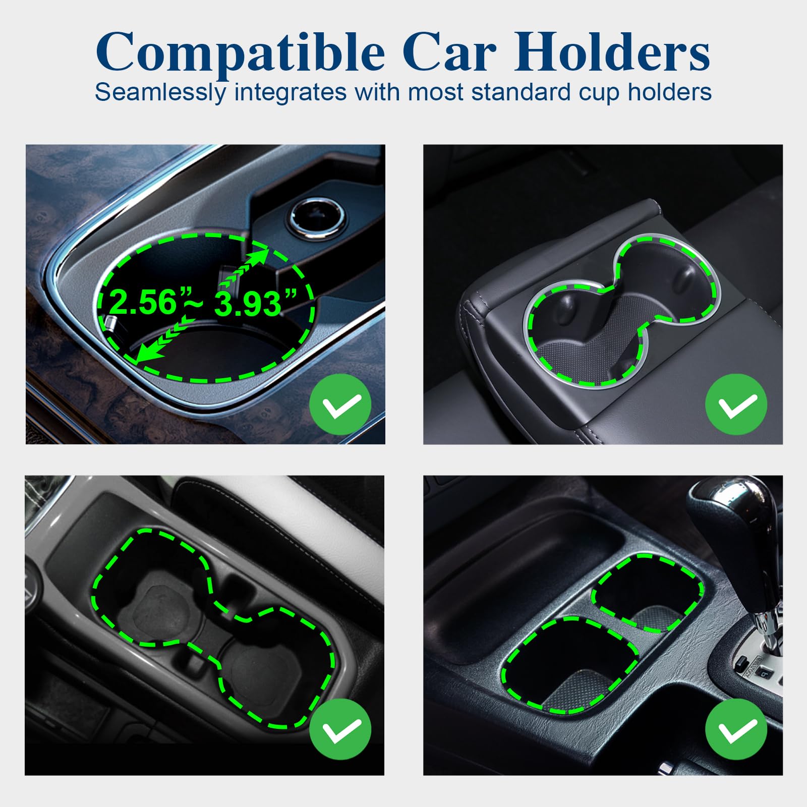 2Pack Car Cup Holder Expander Cup Holder Extender Adapter with Expandable Arm and Adjustable Base Compatible with Yeti — view 2