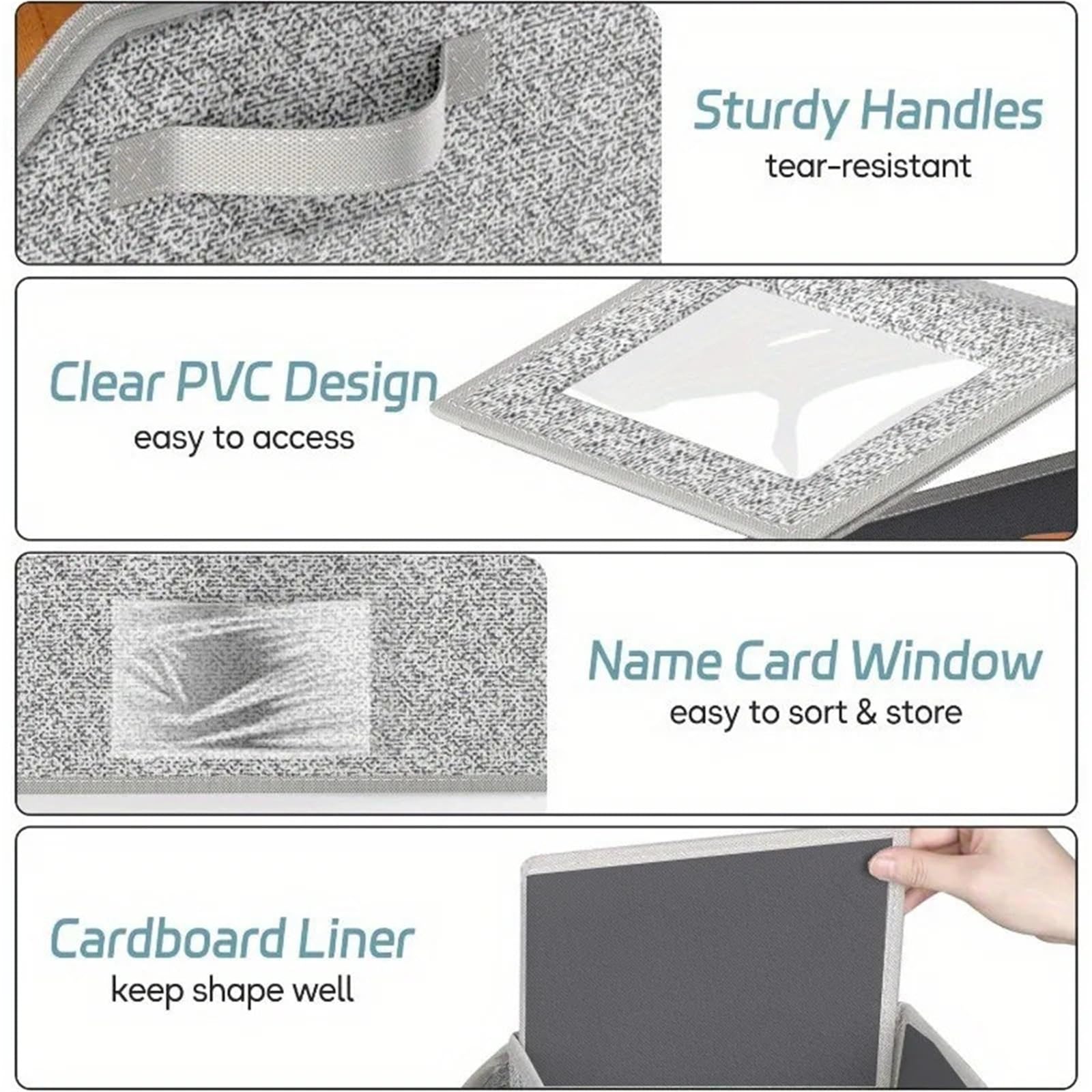 Cajas Almacenaje Tela Caja for guardar sombreros, organizador apilable de gorras de béisbol de gran capacidad y con capacidad for guardar polvo, caja multifuncional for el hogar.(Grey,3PCS)